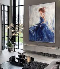 Abstract Canvas Art Navy Blue Painting