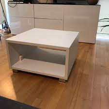 Square Matt White Coffee Table With