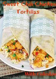 Creative And Delicious Sweet Chili Chicken Tortillas With Coleslaw gambar png
