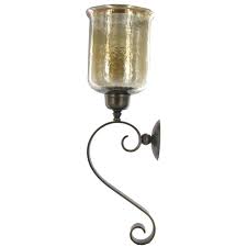 amber scroll metal wall sconce with