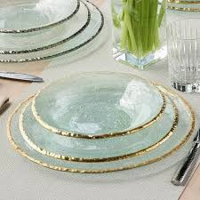 Silver Glass Dinner Plate For Home