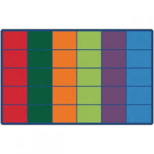 colorful rows seating rug 30 squares
