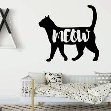 Cat Silhouette Wall Decal Meow Nursery