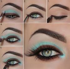 blue and brown makeup tutorial