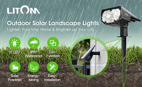 Litom 12 Led Solar Landscape Spotlights