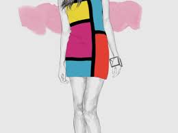 2d pop art dress fashion ilration