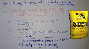Volume Of 1 Bag Of Cement In M3 Volume Of Cement In 1