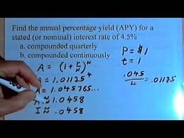Calculating Annual Percentage Yield