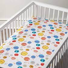 organic outer space baby crib fitted