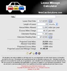 Lease Mileage Calculator Information Webcalcsolutions Com