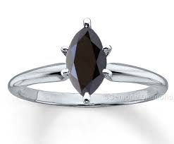 1 00 Carat Solitaire Black Marquise Diamond Engagement Ring 14k White Gold