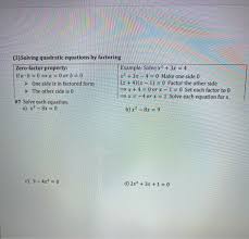 Solved 3 Solving Quadratic Equations
