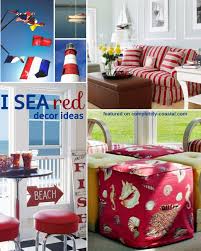 Choose from beach stone, sea shells, or assorted crystals. Striking Red Coastal Decorating Ideas Coastal Decor Ideas Interior Design Diy Shopping
