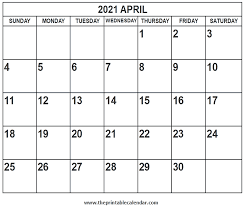 From there on, you should be able find the print option listed under the file menu. Printable 2021 April Calendar