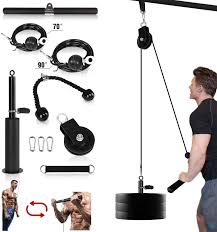 Perfect for tricep extension, straight arm pull. Syl Fitness Lat Cable Pulley System With Loading Pin Diy Home Garage Gym Cable Crossover Tricep Pulldown Attachment Exercise Machine Parts Accessories Sports Fitness