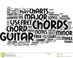 Free Guitar Chord Charts Text Background Word Cloud Concept