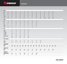 Dainese Size Chart Sydney City Motorcycles