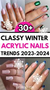 30 cly winter acrylic nails