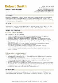 125+ samples, all free to save and format in pdf or word. General Laborer Resume Samples Qwikresume