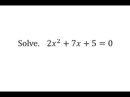 Solve A Quadratic Equation By