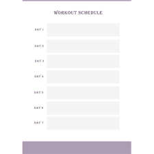 Blank Workout Schedule Template Free Templates