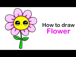 how to draw a cute cartoon flower step