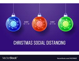 Covid19-19 keep social distance merry christmas Vector Image