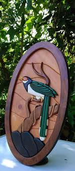 Handmade Wooden Carved Bird In Wooden