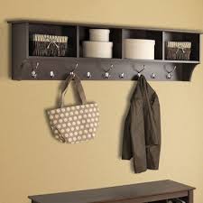 Wall Hanging Cubby Shelf With Hooks