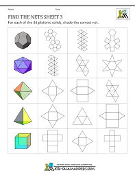 Geometry Nets Worksheets Find The Nets 3 Makers Math Geometry