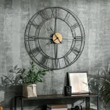 Non Ticking Wood Metal Farmhouse Clocks