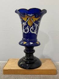 Vintage Antique Cobalt Blue Glass Vase