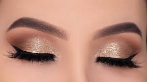 golden glitter eye makeup tutorial