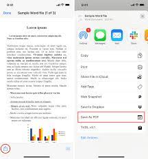 word file to pdf on iphone ipad mac