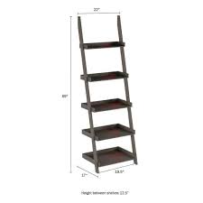 5 Tiered Slate Grey Leaning Ladder