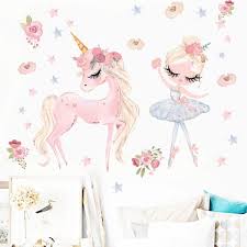 Wallsticker Ballerina And Unicorn