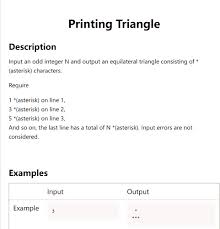 solved using python printing triangle