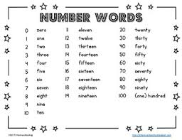 1 100 Number Word Chart Worksheets Teaching Resources Tpt