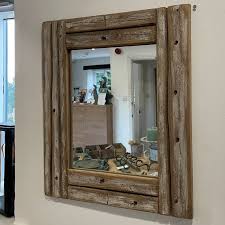 Wooden Framed Rustic Mirror Watling