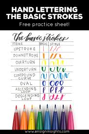 Hand Lettering The Basic Strokes Free Practice Sheet