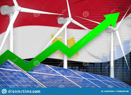 Egypt Solar And Wind Energy Rising Chart Arrow Up Modern