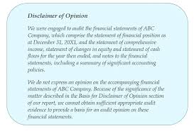 what is disclaimer of opinion and why