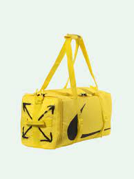 nike x off white yellow nike duffle bag
