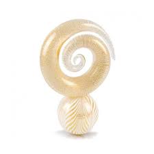 Murano Glass Gold Spiral Sculpture