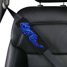 Blue Fire Dragon Car Seat Belt Cover