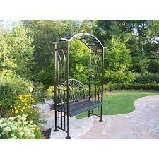 Royal Metal Outdoor Bench With Arbor