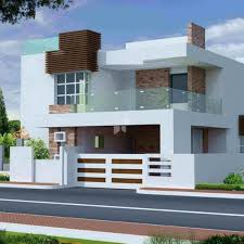 outside elevation corner house design