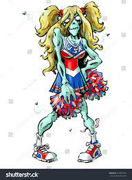 Cartoon Illustration Halloween Zombie Cheerleader Red Stock Illustration  614387285 | Shutterstock