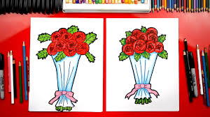 Flowers are one of the most beautiful creations of nature. How To Draw A Bouquet Of Roses Art For Kids Hub
