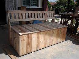 Pallet Outdoor Bench With Storage Box
